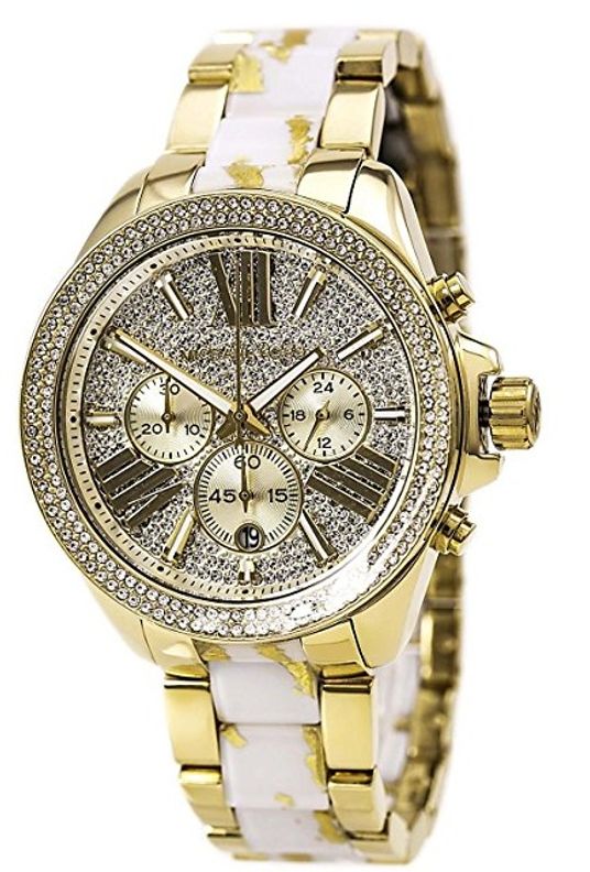 Michael Kors Wren Diamonds Gold Dial Two Tone Steel Strap Watch for Women - MK6157 Buy Now By Michael Kors