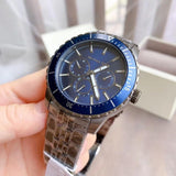 Michael Kors Chronograph Cunningham Multifunction Blue Dial Grey Steel Strap Watch For Men - MK7155 Buy Now By Michael Kors