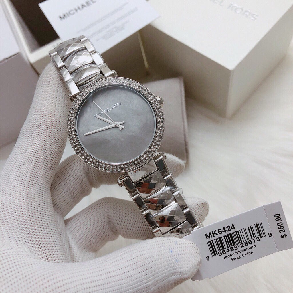 Michael Kors Parker Mother of Pearl Silver Steel Strap Watch for Women - MK6424 Buy Now By Michael Kors