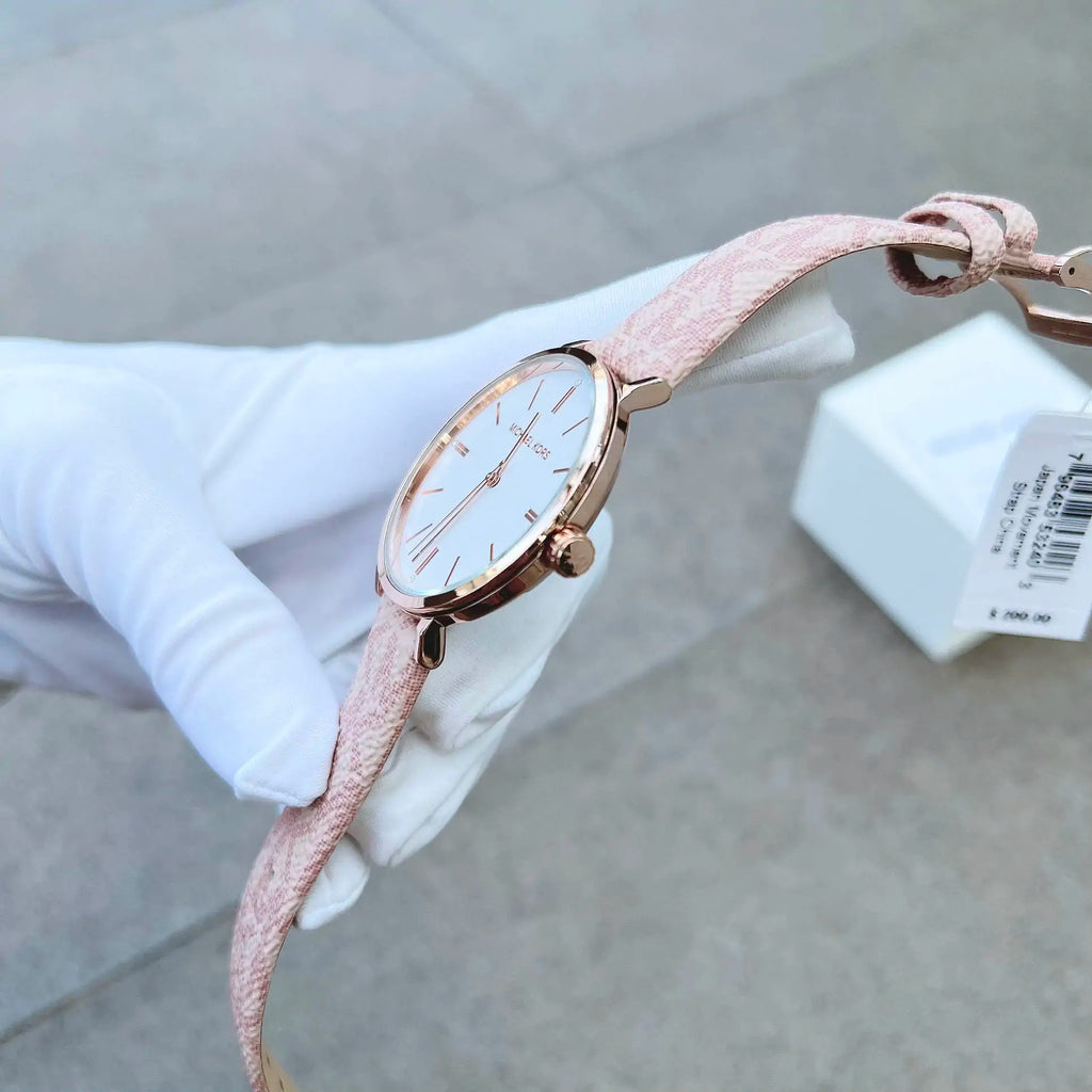 Michael Kors Pyper Quartz Silver Dial Pink Leather Strap Watch for Women - MK2947 Buy Now By Michael Kors