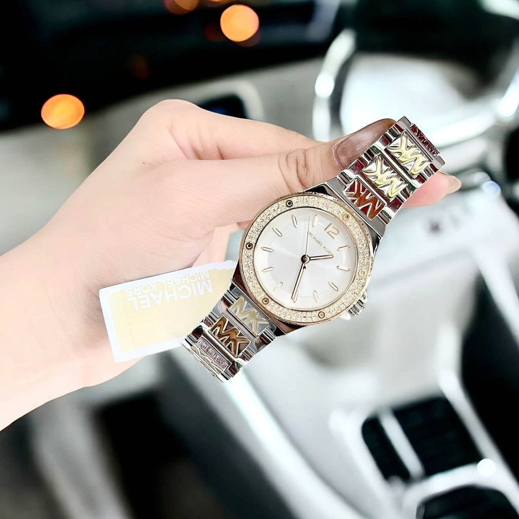 Michael Kors Lennox Three Hand Silver Dial Two Tone Steel Strap Watch For Women - MK7338 Buy Now By Michael Kors