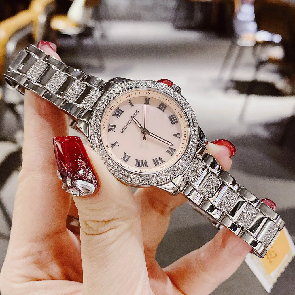 Michael Kors Tibby Multifunction Crystals Pink Dial Silver Steel Strap Watch for Women - MK4686 Buy Now By Michael Kors