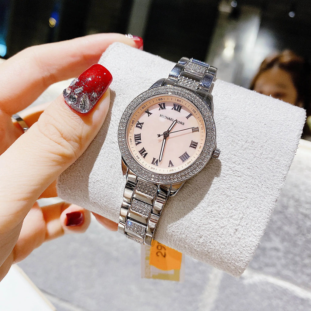 Michael Kors Tibby Multifunction Crystals Pink Dial Silver Steel Strap Watch for Women - MK4686 Buy Now By Michael Kors
