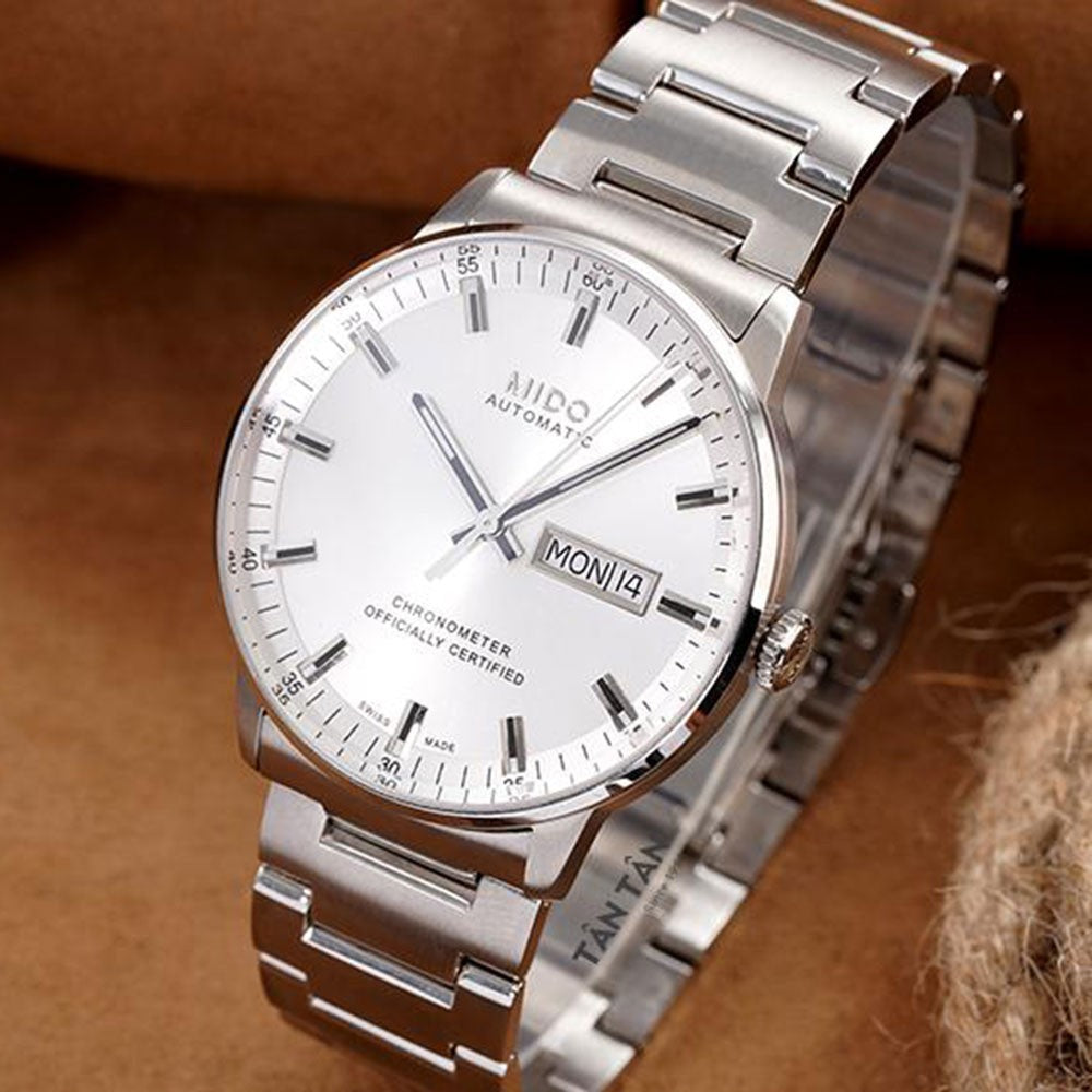 Mido Commander II Automatic Chronometer Silver Dial Silver Steel Strap Watch For Men - M021.431.11.031.00 Buy Now By Mido