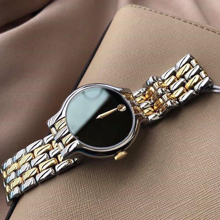 Movado Veturi Quartz Black Dial Two Tone Steel Strap Watch for Men - 0606932 Buy Now By Movado