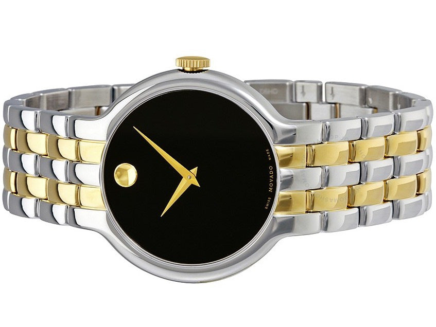 Movado Veturi Quartz Black Dial Two Tone Steel Strap Watch for Men - 0606932 Buy Now By Movado
