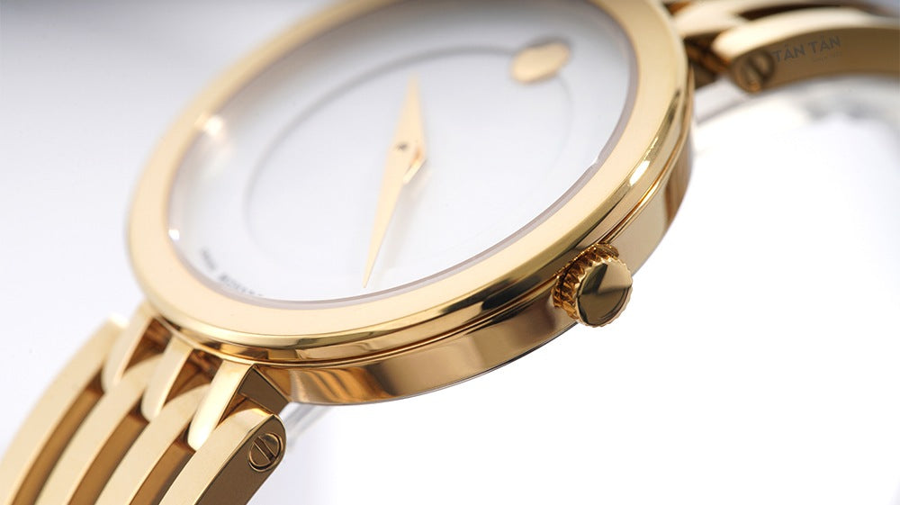 Movado Esperanza 28mm Mother of Pearl Dial Gold Steel Strap Watch For Women - 0607054 Buy Now By Movado