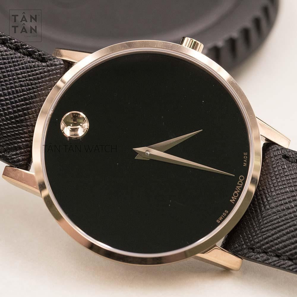 Movado Museum Classic Black Dial Black Leather Strap Watch for Men - 0607196 Buy Now By Movado