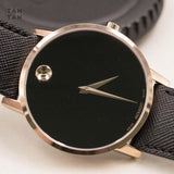Movado Museum Classic Black Dial Black Leather Strap Watch for Men - 0607196 Buy Now By Movado