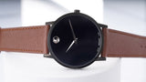 Movado Museum Classic Black Dial Brown Leather Strap Watch for Men - 0607198 Buy Now By Movado