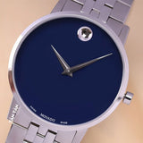 Movado Museum Classic Blue Dial Silver Steel Strap Watch for Men - 0607212 Buy Now By Movado