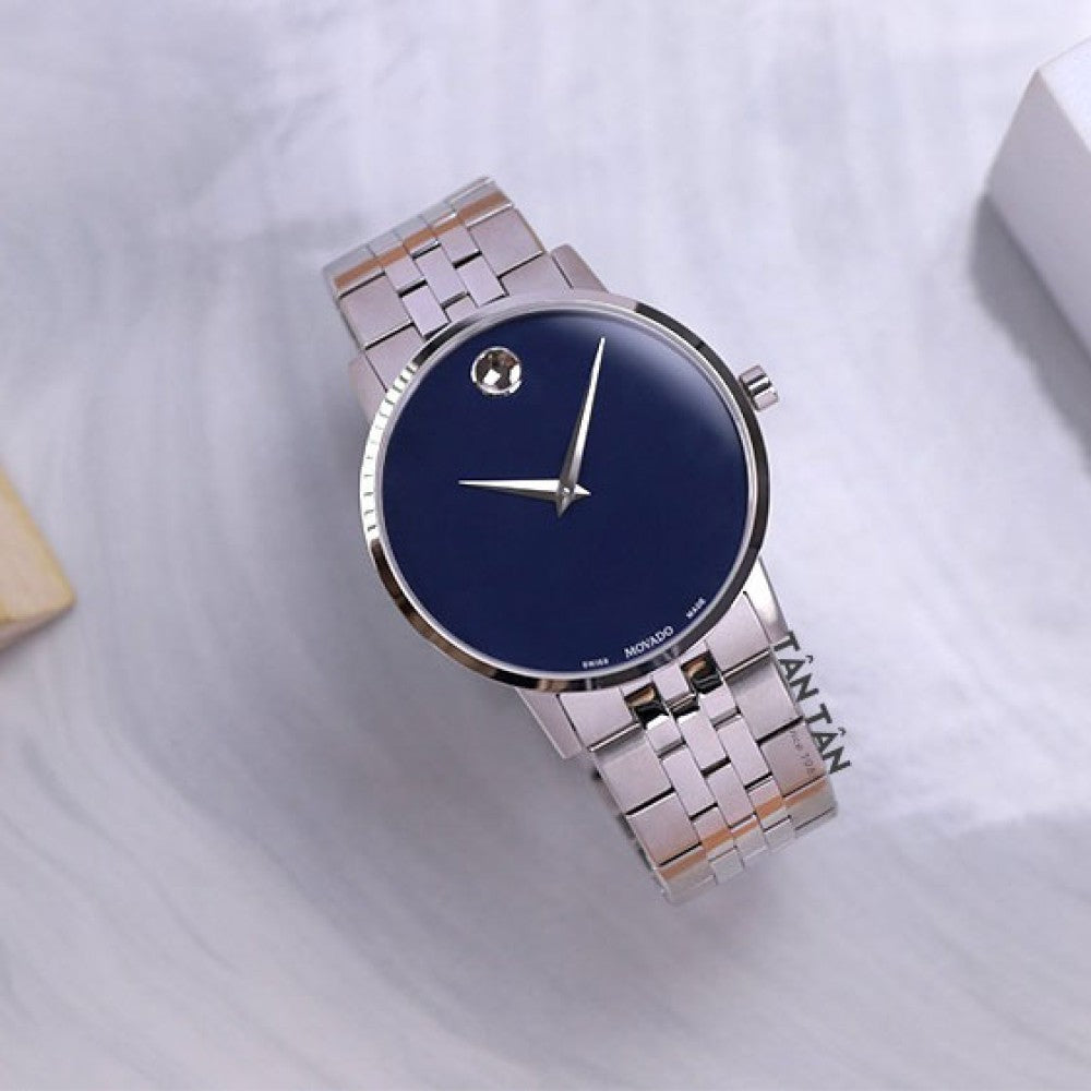 Movado Museum Classic Blue Dial Silver Steel Strap Watch for Men - 0607212 Buy Now By Movado