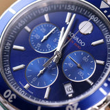 Movado Series 800 Chronograph Blue Dial Silver Steel Strap Watch For Men - 2600141 Buy Now By Movado