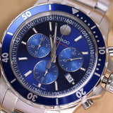 Movado Series 800 Chronograph Blue Dial Silver Steel Strap Watch For Men - 2600141 Buy Now By Movado