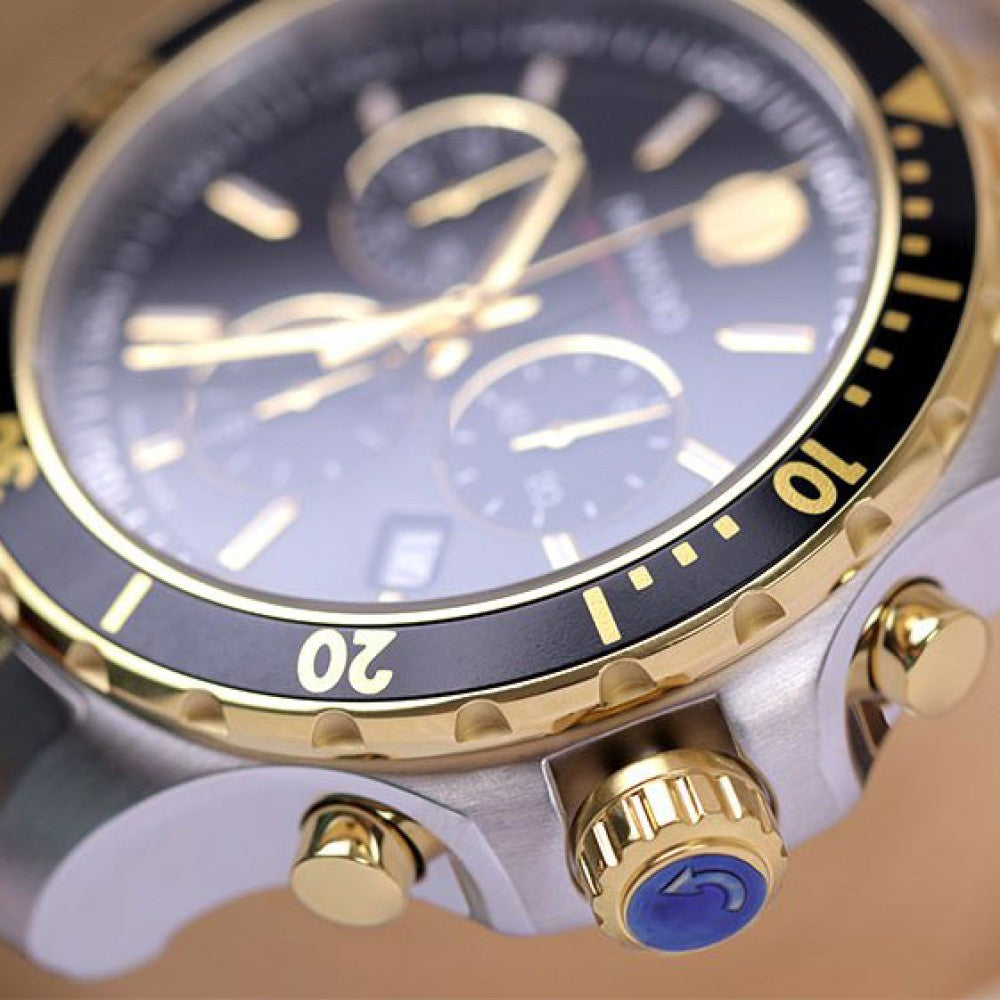 Movado Series 800 Chronograph Black Dial Two Tone Steel Strap Watch For Men - 2600146 Buy Now By Movado