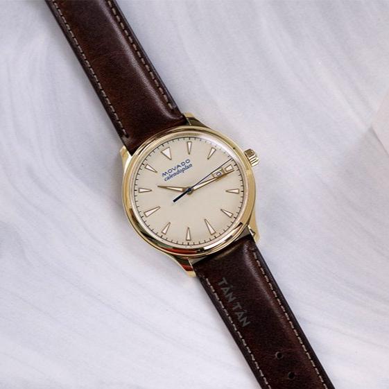 Movado Heritage Calendoplan Beige Dial Brown Leather Strap Watch for Men - 3650003 Buy Now By Movado
