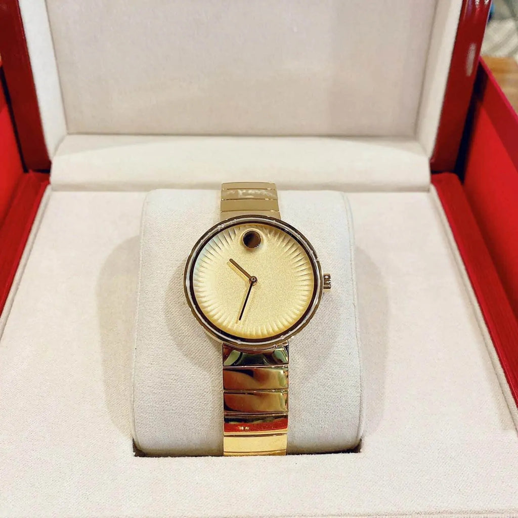 Movado Edge Gold Dial Gold Steel Strap Watch for Women - 3680014 Buy Now By Movado