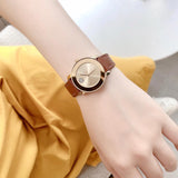Movado Bold Gold Dial Brown Leather Strap Watch for Women - 3600437 Buy Now By Movado