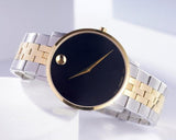 Movado Museum Classic Black Dial Two Tone Steel Strap Watch for Men - 0607200 Buy Now By Movado