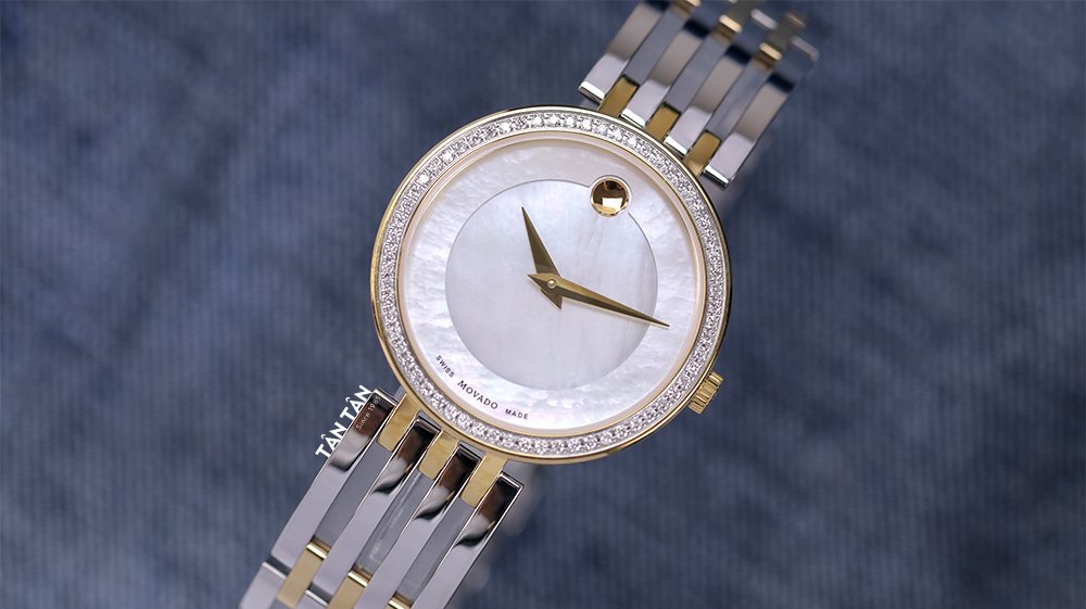 Movado Esperanza Mother of Pearl Dial Two Tone Steel Strap Watch For Women - 0607085 Buy Now By Movado