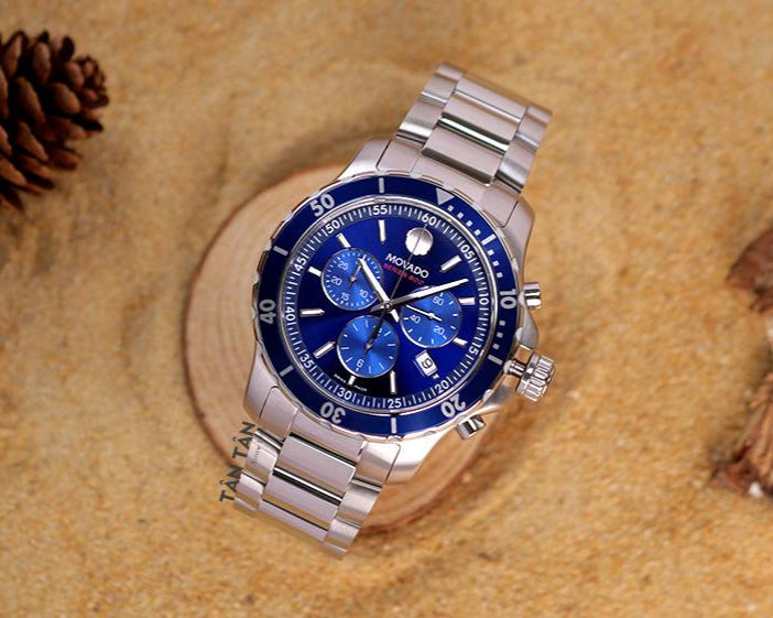 Movado Series 800 Chronograph Blue Dial Silver Steel Strap Watch For Men - 2600141 Buy Now By Movado