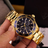 Guess Chaser Multifunction Blue Dial Gold Steel Strap Watch for Men - W0172G5 Buy Now By Guess
