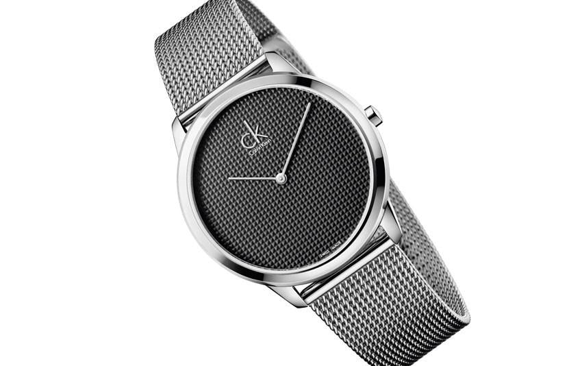 Calvin Klein Minimalist Black Dial Silver Mesh Bracelet Watch for Men - K3M2112X Buy Now By Calvin Klein