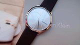 Calvin Klein Minimal Silver Dial Brown Leather Strap Watch for Men - K3M211G6 Buy Now By Calvin Klein