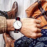 Daniel Wellington Classic Oxford White Dial Two Tone Nylon Strap Watch For Men - DW00100015 Buy Now By Daniel Wellington