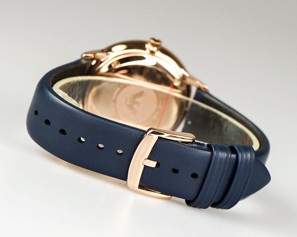 Emporio Armani Classic Quartz Blue Dial Blue Leather Strap Watch For Men - AR2071 Buy Now By Emporio Armani