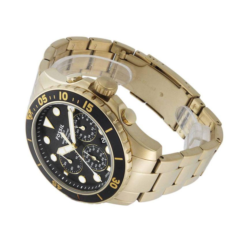 Fossil FB-03 Chronograph Black Dial Gold Steel Strap Watch for Men - FS5727 Buy Now By Fossil