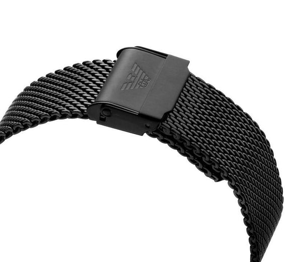 Emporio Armani Aviator Black Dial Black Mesh Bracelet Watch For Men - AR11142 Buy Now By Emporio Armani