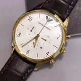 Emporio Armani Classic Chronograph White Dial Black Leather Strap Watch For Men - AR1892 Buy Now By Emporio Armani