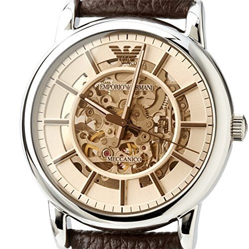 Emporio Armani Luigi Meccanico Brown Dial Brown Leather Strap Watch For Men - AR1982 Buy Now By Emporio Armani