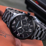 Emporio Armani Giovanni Chronograph Black Dial Black Steel Strap Watch For Men - AR11349 Buy Now By Emporio Armani