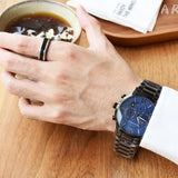 Emporio Armani Giovanni Chronograph Blue Dial Grey Steel Strap Watch For Men - AR11348 Buy Now By Emporio Armani