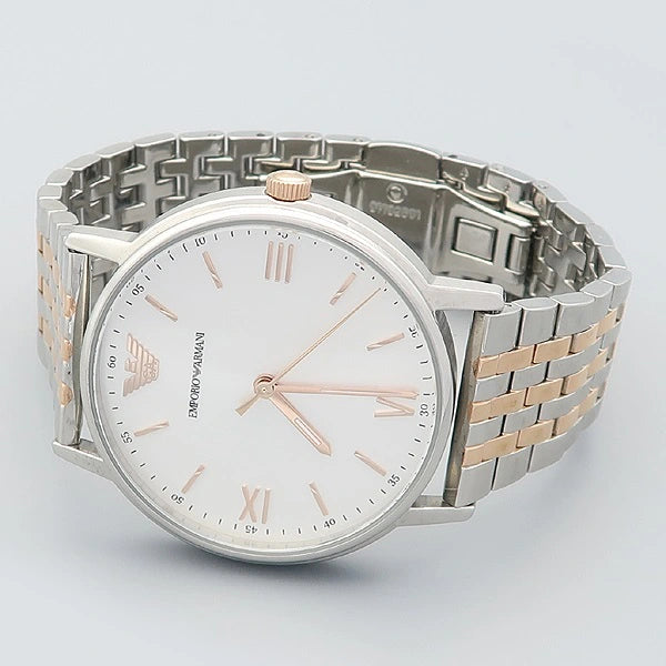 Emporio Armani Kappa Quartz Silver Dial Two Tone Mesh Bracelet Watch For Men - AR11093 Buy Now By Emporio Armani