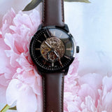 Fossil Townsman Automatic Black Dial Brown Leather Strap Watch for Men - ME3155 Buy Now By Fossil