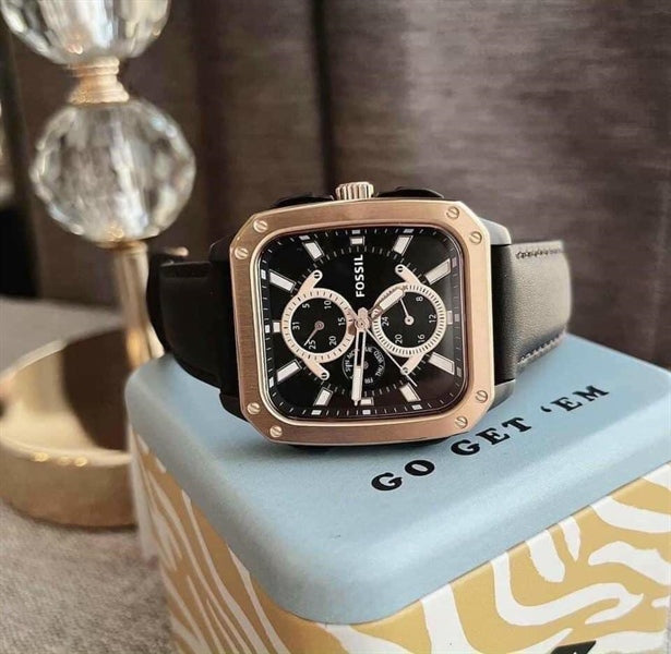 Fossil Multifunction Black Dial Black Leather Strap Watch for Men - BQ2654 Buy Now By Fossil