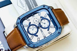 Fossil Inscription Multifunction Silver Dial Brown Leather Strap Watch for Men - BQ2658 Buy Now By Fossil