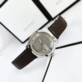 Gucci G Timeless Quartz Brown Dial Brown Rubber Strap Watch For Men - YA126403 Buy Now By Gucci