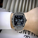 Guess Phoenix Multifunction Black Dial Grey Silicone Strap Watch For Men - GW0203G9 Buy Now By Guess