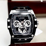 Guess Phoenix Multifunction Black Dial Black Rubber Strap Watch for Men - GW0203G3 Buy Now By Guess