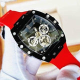Guess Phoenix Multifunction Black Dial Red Rubber Strap Watch for Men - GW0203G4 Buy Now By Guess
