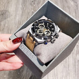 Guess Continental Multifunction Black Dial Brown Leather Strap Watch for Men - GW0262G1 Buy Now By Guess