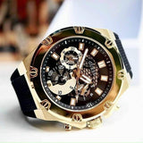 Guess Third Gear Multifunction Black Dial Black Rubber Strap Watch for Men - GW0334G2 Buy Now By Guess