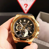 Guess Third Gear Multifunction Black Dial Black Rubber Strap Watch for Men - GW0334G2 Buy Now By Guess