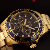 Guess Chaser Multifunction Blue Dial Gold Steel Strap Watch for Men - W0172G5 Buy Now By Guess