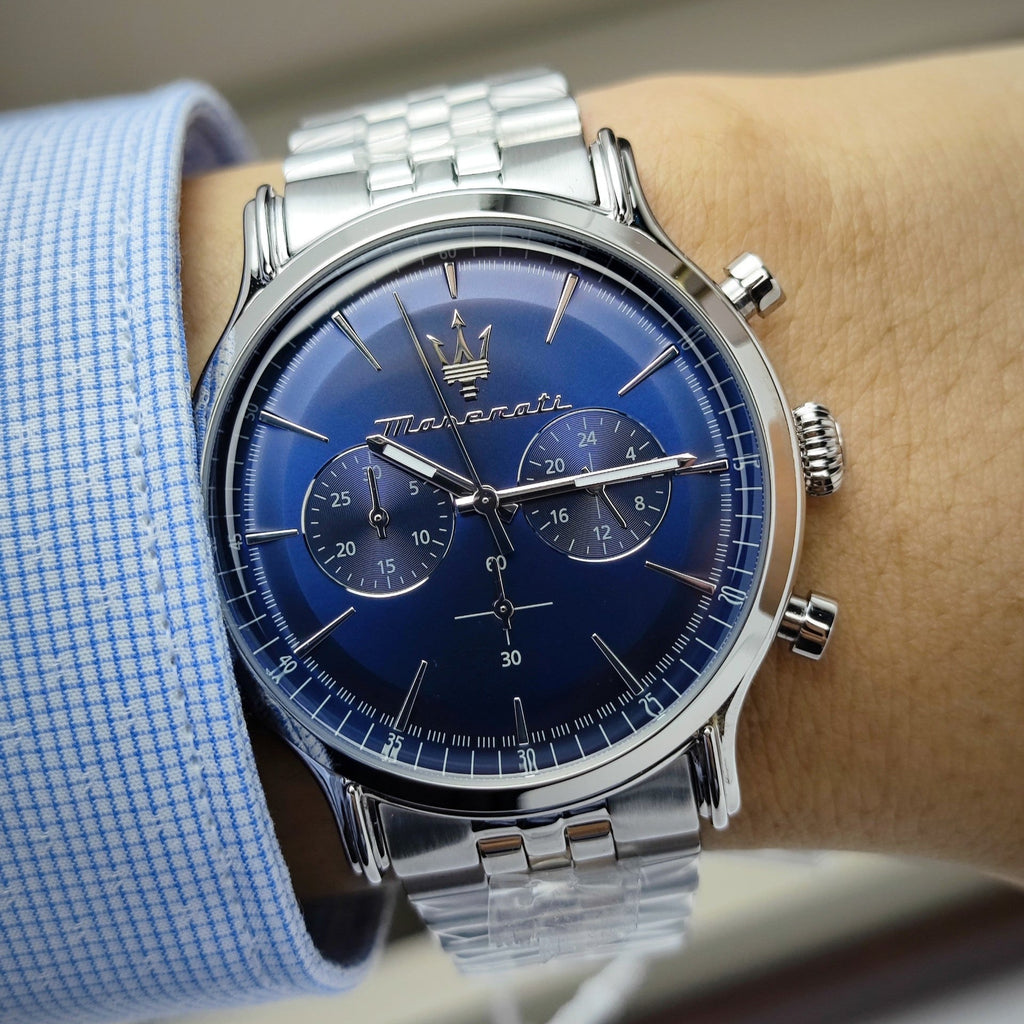 Maserati Epoca Chronograph Blue Dial Silver Steel Strap Watch For Men - R8873618024 Buy Now By Maserati