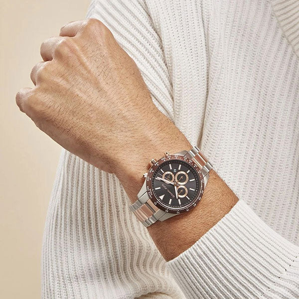 Michael Kors Layton Chronograph Black Dial Two Tone Steel Strap Watch For Men - MK8913 Buy Now By Michael Kors